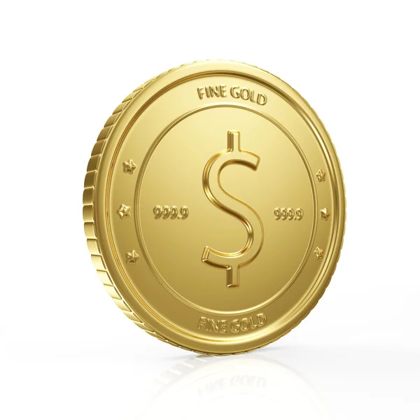 Gold coin isolated on a white background — Stock Photo, Image