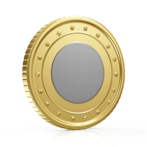 Moneda de oro aislada sobre fondo blanco —  Fotos de Stock