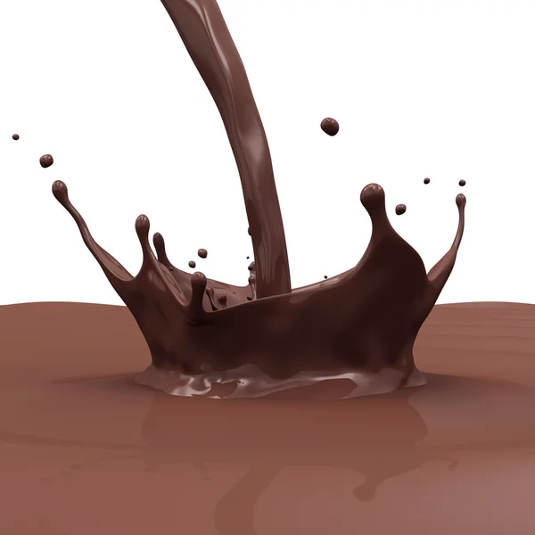 Gieten van chocolade splash — Stockfoto