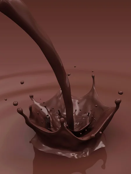 チョコレートのスプラッシュを注ぐ — ストック写真