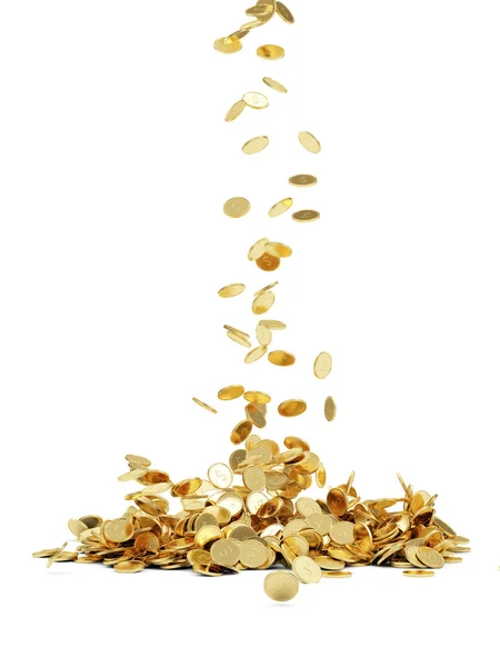 Vallende gouden munten — Stockfoto
