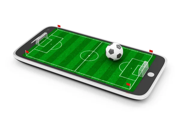 Mobiele voetbal concept. — Stockfoto