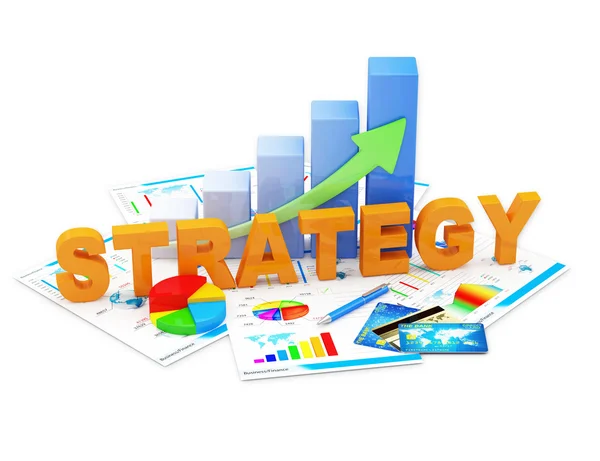 Obchodní strategie graf — Stock fotografie