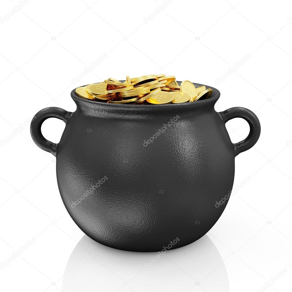 Iron Pot with Golden Coins