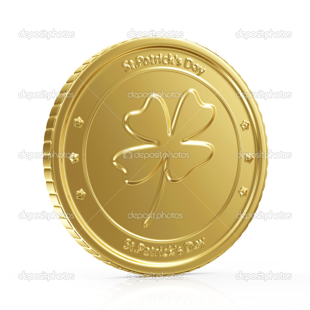 Golden Coin with clover