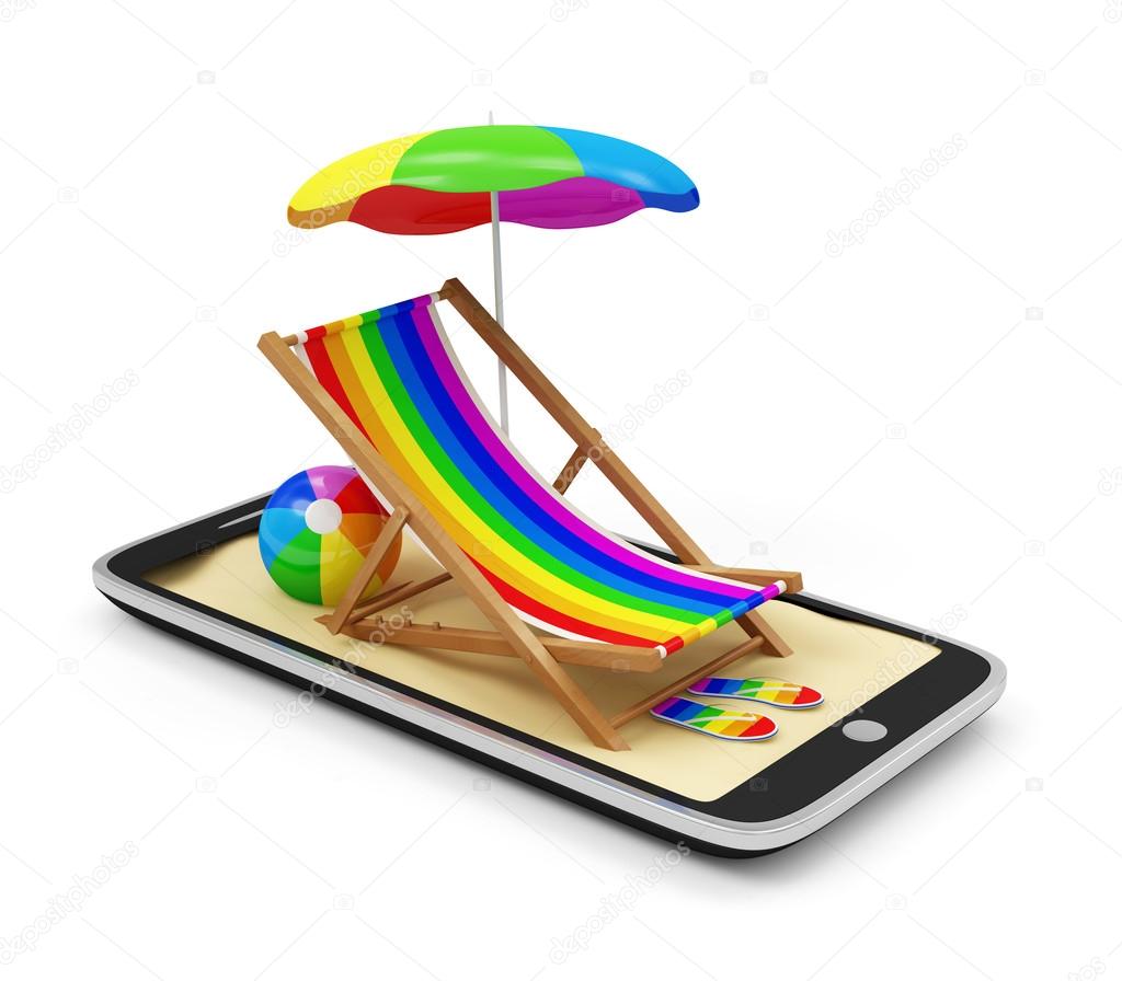 Vacation with Mobile Phone Concept.