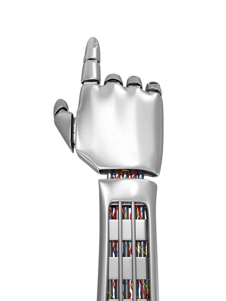 पॉइंटिंग रोबोटिक हाताचा — स्टॉक फोटो, इमेज