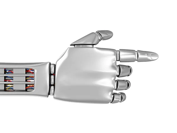 Zeigende Roboterhand — Stockfoto