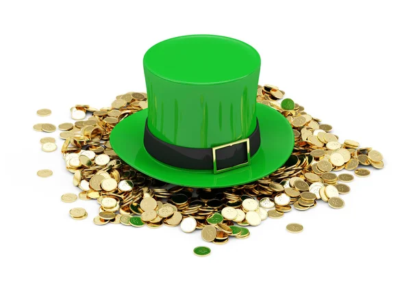 Leprechaun Hat with Coins — Stock Photo, Image