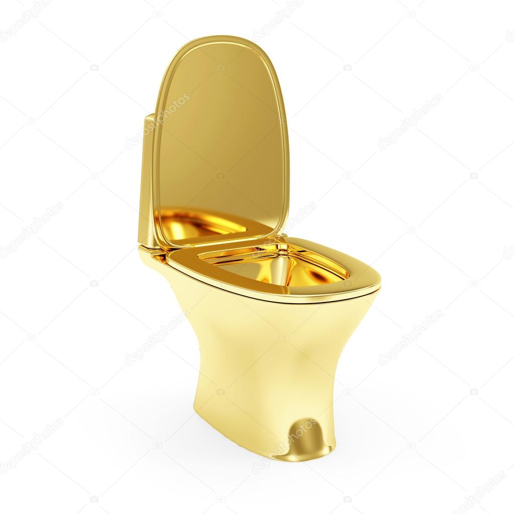Golden Toilet isolated