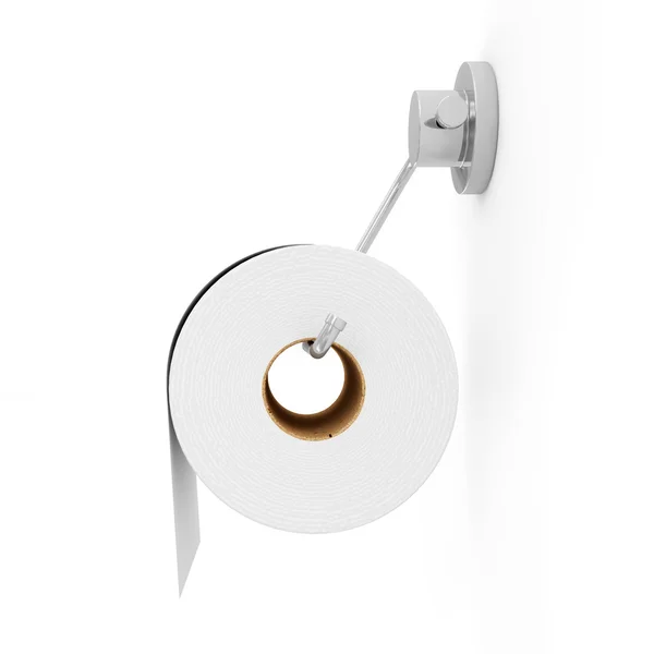 White Toilet Paper on Holder — Stock Photo, Image