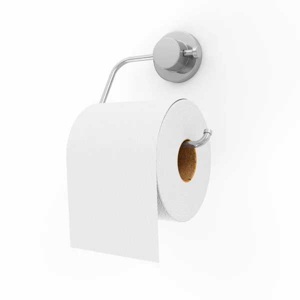 White Toilet Paper on Holder — Stock Photo, Image