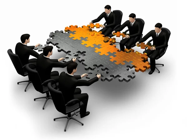 Team building a puzzle — Stock Photo, Image