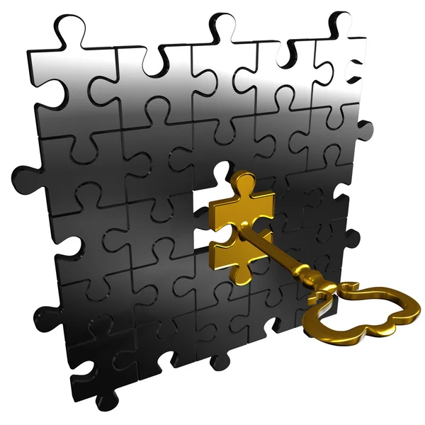 Puzzel sleutel — Stockfoto