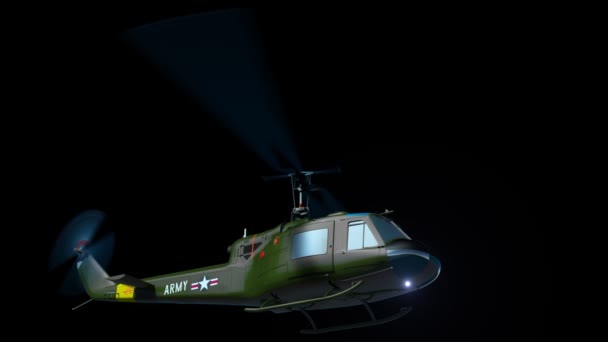 Вертолет UH-1 (матовый) ) — стоковое видео
