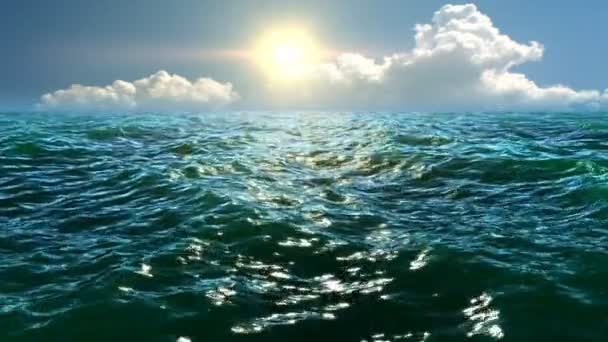 Mar en un día soleado — Vídeo de stock