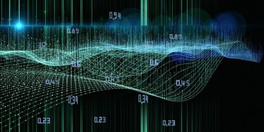 Soyut teknoloji arka planı, çokgen teknoloji şebekesi, veriler ve siyaha bulanık çizgiler. Analitik veri algoritmaları. Konsept hesaplanıyor. İş, bilim ve teknoloji afişi. Büyük Veri.