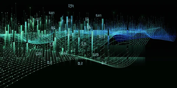 Abstrakter Technologiehintergrund Mit Polygonalem Technologieraster Und Daten Analytics Datenalgorithmen Quantenkonzept — Stockfoto