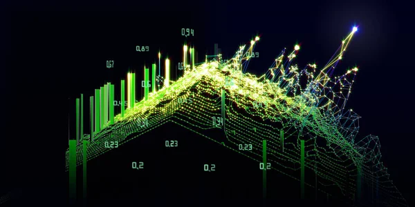 Abstrakt Teknik Bakgrund Med Polygonalt Diagram Rutnät Och Suddiga Linjer — Stockfoto