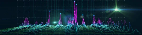 Abstract Technologie Achtergrond Met Veelhoekig Diagram Raster Wazige Lijnen Het — Stockfoto