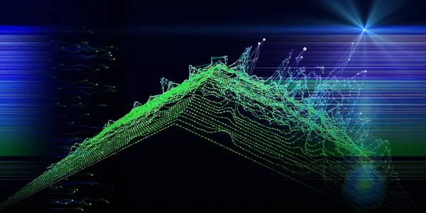 Абстрактний Технологічний Фон Багатокутною Сіткою Діаграм Лініями Даних Великі Дані — стокове фото