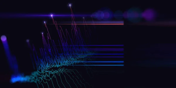 Abstrakcyjne Tło Technologii Wielokątnymi Liniami Kolorów Diagram Ciemno Algorytmy Danych — Zdjęcie stockowe