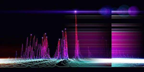 Αφηρημένη Τεχνολογία Φόντο Θορυβώδη Αλγόριθμο Χρώμα Θολές Γραμμές Αναλυτικοί Αλγόριθμοι — Φωτογραφία Αρχείου