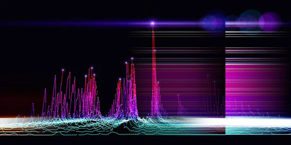 Sfondo Della Tecnologia Astratta Con Linee Sfocate Colore Algoritmo Rumoroso — Foto Stock