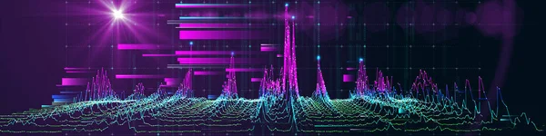 Karanlıkta Noktaları Birleştiren Gürültülü Algoritma Şebekesiyle Soyut Arkaplan Analitik Verilerin — Stok fotoğraf