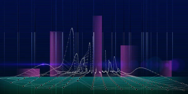 アブストラクト技術青のデータアルゴリズムを持つデジタル背景 分析コンピューティングの概念 ビッグデータ ビジネス 科学技術のバナー — ストック写真