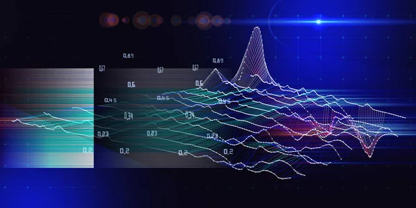 Abstract Background Wireframe Grid Dark Visual Presentation Analysis Research Algorithms — Stock Photo, Image