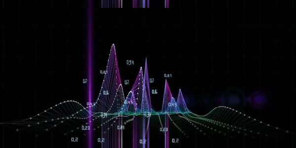 Анотація Технології Цифровий Фон Графом Даних Лініями Чорному Великі Дані — стокове фото
