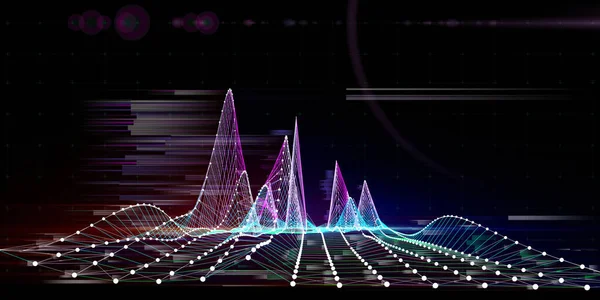 Abstract Technology Digital Background Color Graph Grid Lines Black Analytics — Stock Photo, Image