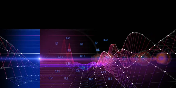 数字背景 数字研究 黑线模糊 大数据 分析数据计算的概念 科学和技术横幅 — 图库照片