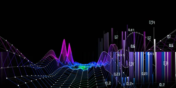 Abstract Digital Background Graph Digital Research Blurred Lines Black Analytics — Stock Photo, Image