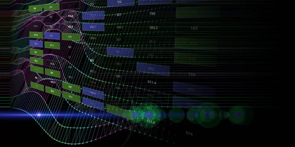 Fundo Abstrato Com Gráfico Wireframe Com Dados Apresentação Visual Algoritmos — Fotografia de Stock