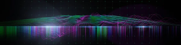 Abstract Technology Background Color Wavy Graph Dotted Lines Big Data — Fotografia de Stock