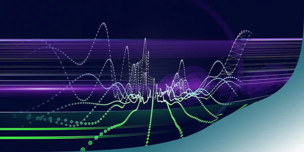 Latar Belakang Digital Abstrak Dengan Cahaya Grafik Dan Data Berwarna — Stok Foto