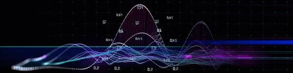 Fundo Tecnologia Abstrata Com Onda Wireframe Preto Big Data Apresentação — Fotografia de Stock