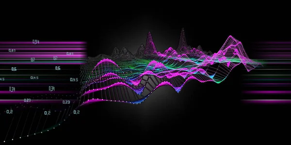 Abstract Technology Grid Background Connecting Dots Blurred Lines Big Data — 스톡 사진