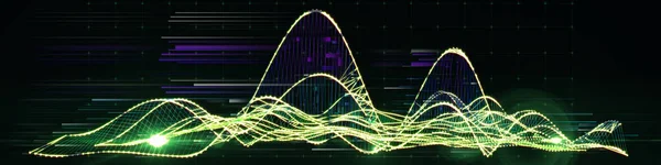 Абстрактний Технологічний Фон Кольоровою Рамкою Чорному Візуальне Представлення Алгоритмів Аналітики — стокове фото