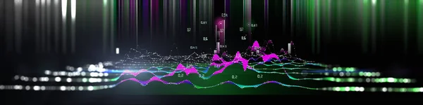 Анотація Технології Сітки Фону Підключенням Точок Ліній Візуальне Представлення Алгоритмів — стокове фото
