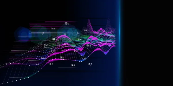 Αφηρημένο Φόντο Wireframe Τεχνολογία Έγχρωμο Πλέγμα Και Δεδομένα Παρουσίαση Της — Φωτογραφία Αρχείου