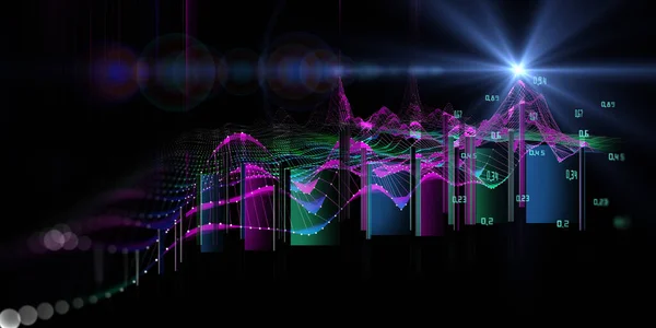 Abstract Background Wireframe Technology Color Grid Light Visual Presentation Analysis — Stock Photo, Image