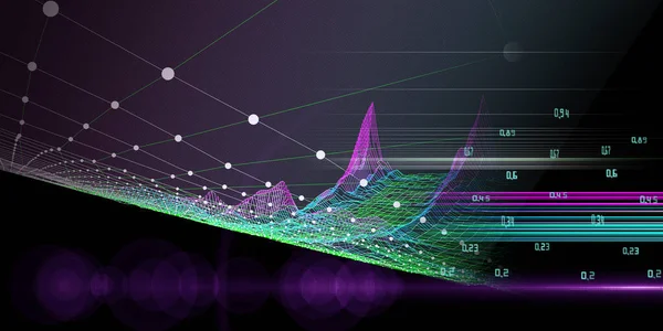 색전을 구부리는 데이터를 추상화하 알고리즘의 비주얼 프레젠테이션 비즈니스 데이터 표현의 — 스톡 사진