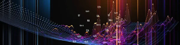 데이터가 포함된 추상적 데이터 기술의 데이터의 분석에 시각적 프리젠테이션 비즈니스 — 스톡 사진