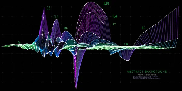 Abstract Background Grid Color Black Big Data Technology Concept Visual — ストックベクタ