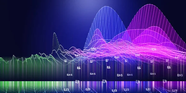Abstract Background Wireframe Noise Grid Data Dark Blue Represent Concept — Fotografia de Stock