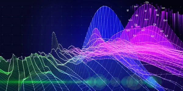 Abstrakt Bakgrund Wireframe Bullernät Med Linjer Data Mörkblå Representera Begreppet — Stockfoto