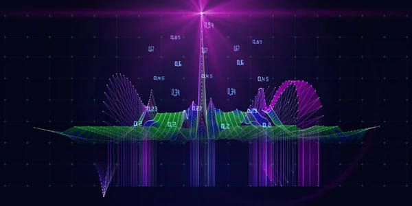 Abstraktní Data Polygonální Mřížce Pozadí Skvrnou Prezentační Koncept Mřížky Algoritmů — Stock fotografie